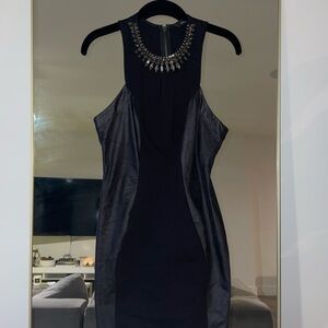 Guess Black Dress with Embellished Neckline